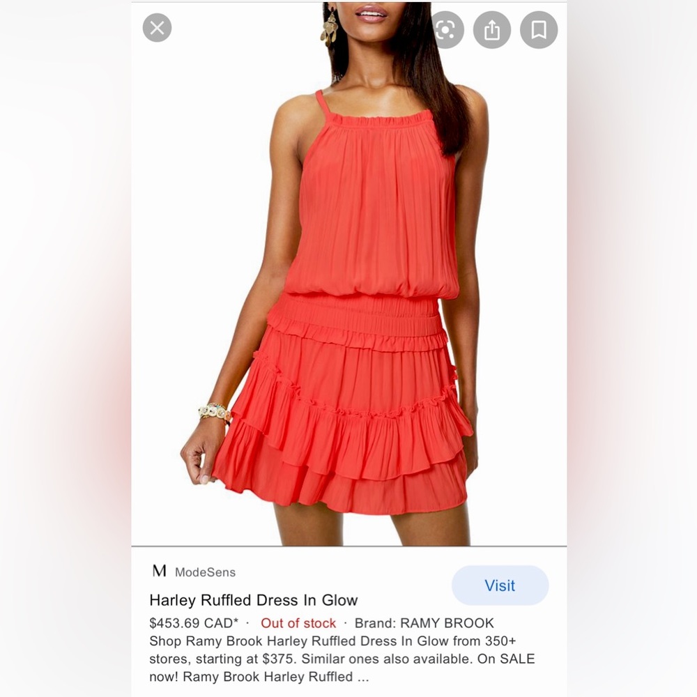 Ramy Brook Harley Ruffled dress Glow S NWT. Condition is "New with tags".